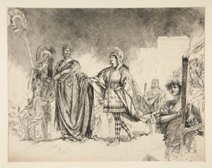 Hochzeitsmorgen von Theseus und Hippolyta (Studie für .1036) - Theseus tritt ein, aus Ein Sommernachtstraum