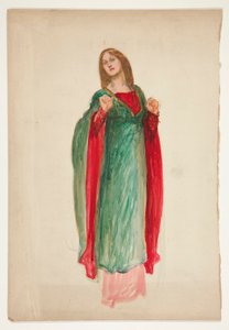 Mittelalterliche Dame, Skizze für ein unbekanntes Shakespeare-Stück von Edwin Austin Abbey