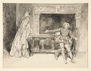 Petruchio neckt Katharina, aus Akt II, Szene i, Der Widerspenstigen Zähmung