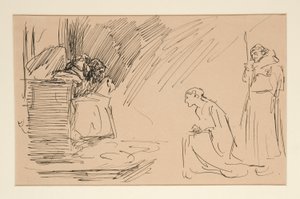 Vorläufige Skizze für Akt II, Szene I, Alle von Edwin Austin Abbey