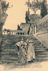 Szene aus Viel Lärm um nichts, um 1890