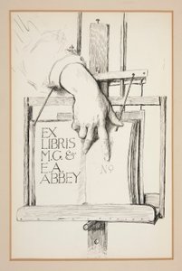 Skizze für Ex Libris: M.G. & E.A. Abbey von Edwin Austin Abbey
