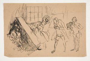 Skizze für School for Scandal, Illustration für Scribner von Edwin Austin Abbey