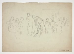 Skizze einer Menschenmenge - nicht identifizierte Illustration von Edwin Austin Abbey