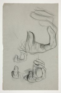 Skizze einer Hand, die einen Stock hält von Edwin Austin Abbey
