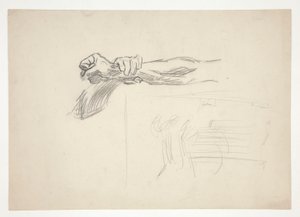 Skizze von zwei Armen im Kampf von Edwin Austin Abbey
