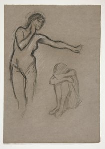 Skizze von zwei Figuren von Edwin Austin Abbey