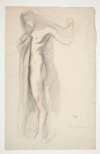 Studie der Figur von 18 Uhr, für das Wandgemälde Die Stunden im State Capitol Gebäude in Harrisburg, Pennsylvania von Edwin Austin Abbey
