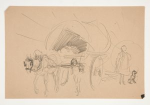 Studie für .1201 - Illustration für Oliver Goldsmith von Edwin Austin Abbey