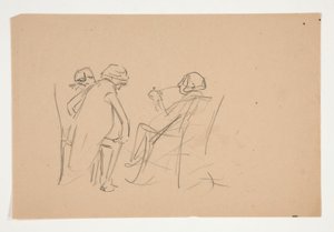 Studie für .1207 - Illustration für Oliver Goldsmith von Edwin Austin Abbey