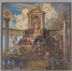 Studie für Die Apotheose von Pennsylvania, Repräsentantenhaus, Pennsylvania State Capitol, Harrisburg von Edwin Austin Abbey