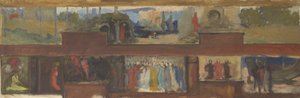 Studie für Die Suche und das Erreichen des Heiligen Grals, Buchauslieferungsraum, Boston Public Library von Edwin Austin Abbey