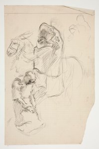 Studie für Die Suche nach dem Heiligen Gral (Serie von fünfzehn Gemälden für die Boston Public Library, abgeschlossen 1901)