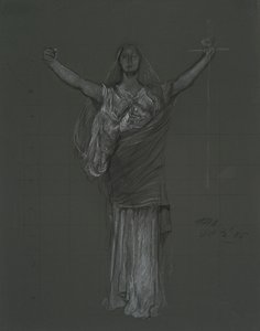 Studie für allegorische Figur des Gesetzes, Rondell in der Rotunde des Pennsylvania State Capitol Building, Harrisburg, 1902-1911