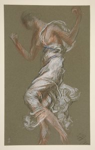 Studie für Figur von 1 Uhr in von Edwin Austin Abbey