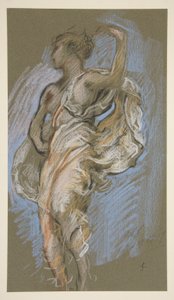 Studie für Figur von 16 Uhr in von Edwin Austin Abbey