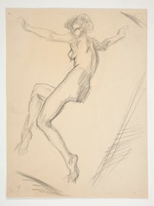 Studie für die Figur von 9 Uhr für von Edwin Austin Abbey
