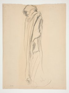 Studie für die Figur von 21 Uhr in von Edwin Austin Abbey