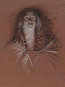 Studie für den Kopf einer keltischen Frau, aus der Theaterszene, Hamlet, Akt 3, Szene 2 von Edwin Austin Abbey