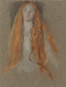 Studie für den Kopf von Ophelia, in der Theaterszene, in Hamlet von Edwin Austin Abbey