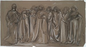 Studie für die gefangenen Tugenden, Figurenstudie von Edwin Austin Abbey