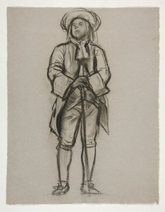 Studie für die Figur von Penn(?) oder Franklin(?) für ein Wandgemälde im Staatskapitol in Harrisburg, Pennsylvania, 1902-1911 (vollendet von John Singer Sargent) von Edwin Austin Abbey
