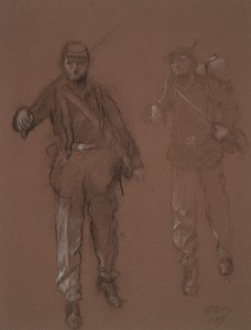 Studie für die Figuren von zwei Soldaten des Bürgerkriegs von Edwin Austin Abbey