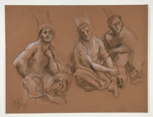Studie von 3 Indianern für von Edwin Austin Abbey