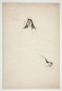 Studie von zwei Köpfen, Jaquenetta, aus Liebe von Edwin Austin Abbey