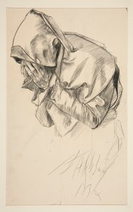 Studie einer weinenden, gewandeten Figur, für die Wandgemälde-Serie Die Suche nach dem Heiligen Gral in der Boston Public Library