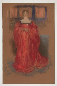 Studie einer Frau im Renaissancekostüm - (unidentifizierte Illustration für ein Shakespeare-Stück?) von Edwin Austin Abbey