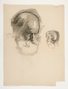 Studie des Kopfes eines alten bärtigen Mannes, für König Arthur von Edwin Austin Abbey