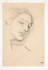 Studie von drei Köpfen einer Frau von Edwin Austin Abbey