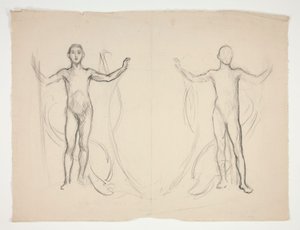 Studie von zwei Flammenwerfern von Edwin Austin Abbey