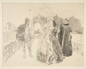 Der Clown und Malvolio, Illustration für Akt I, Szene v, Was ihr wollt
