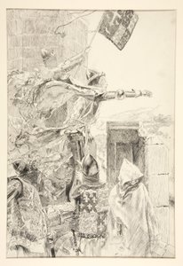 Der König an der Mauer von Flint Castle von Edwin Austin Abbey