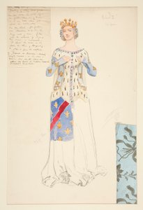 Die Königin, Kostümskizze für König Richard II von Edwin Austin Abbey
