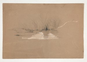 Bäume am Flussufer (?) von Edwin Austin Abbey