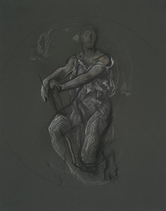 Unidentifizierte Figurenstudie für ein Wandgemälde im Pennsylvania State Capitol Building, Harrisburg, 1902-1911 von Edwin Austin Abbey