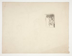 Frau am Fenster - nicht identifizierte Illustration