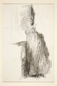 Frau am Fenster - nicht identifizierte Illustration von Edwin Austin Abbey