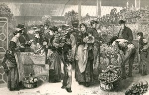 Der Blumenmarkt, Covent Garden, London von Edwin Buckman