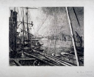 Pool of London von Rotherhithe, mit Schiffen im Vordergrund, ca. 1890 von Edwin Edwards