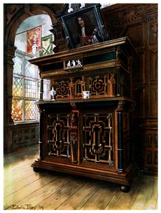 Ein Schrank aus Eiche und Walnuss, 1910