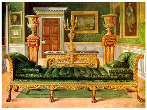 Mahagoni- und vergoldete georgianische Suite, Longford Castle, Wiltshire, 1911-1912