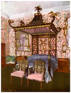 Das Chippendale-Chinesische Schlafzimmer, Badminton House, Gloucestershire