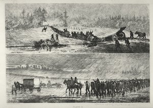 Marschieren im Regen von Edwin Forbes