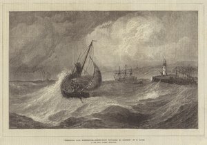 Frischer Wind, Scarborough, Fischerboote kehren in den Hafen zurück, in der Ausstellung der Royal Academy von Edwin Hayes