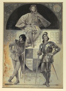 Seiten und Ritter, Frontispiz für "Der Mann in Rüstung" von Edwin Howland Blashfield