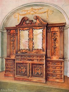 Geschnitzter geschlossener Mahagoni-Bücherschrank im Stil von Chippendale mit französischem Einfluss von Edwin John Foley